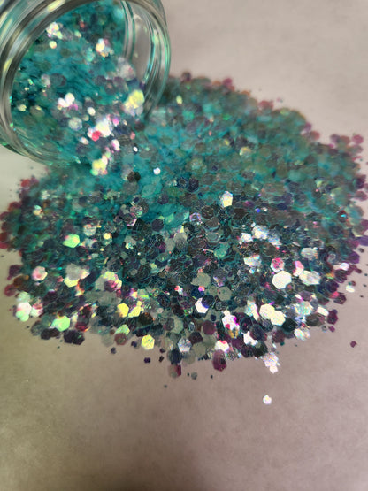 Minto - General Mixed Fluorescent Mint Iridescent Glitter - 2oz