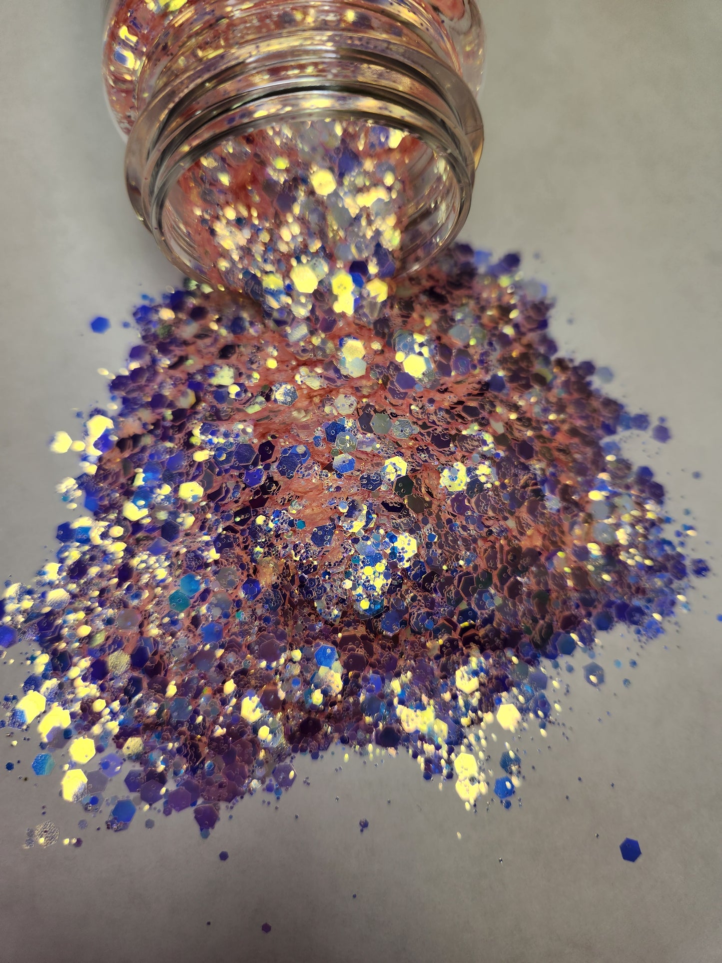 Peach Cobbler - Holographic & Iridescent Blue Glitter - 2oz