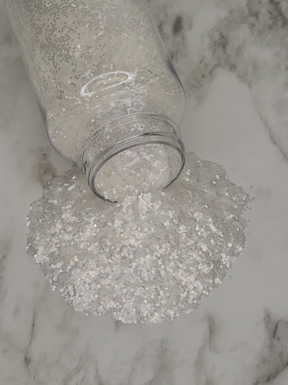 Snowy - .040" White Polyester Pure Color Glitter - 2oz