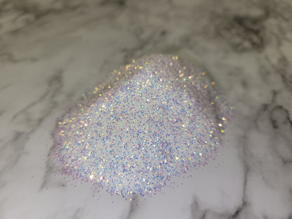 Baby it's cold outside - 0.4mm Ice Blue and White Brightness Iridescent Glitter - 2oz