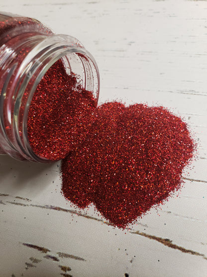 Lady in Red - .2mm Holographic Red Extra Fine Glitter - 2oz