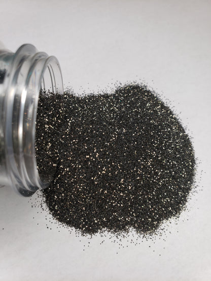 Golden Knight - .2mm Fine Metallic Golden Black Polyester Glitter - 2oz