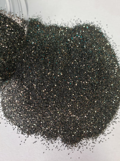 Golden Knight - .2mm Fine Metallic Golden Black Polyester Glitter - 2oz