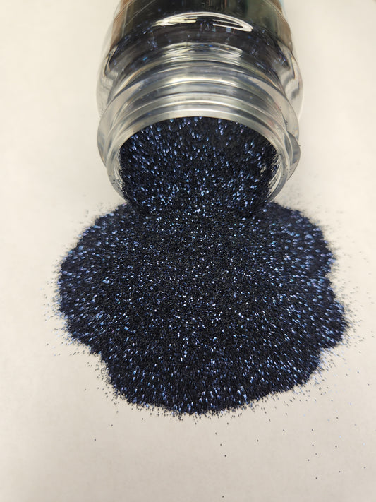 Black Ice - .2mm Fine Metallic Blue Black Polyester Glitter - 2oz