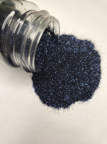 Black Ice - .2mm Fine Metallic Blue Black Polyester Glitter - 2oz