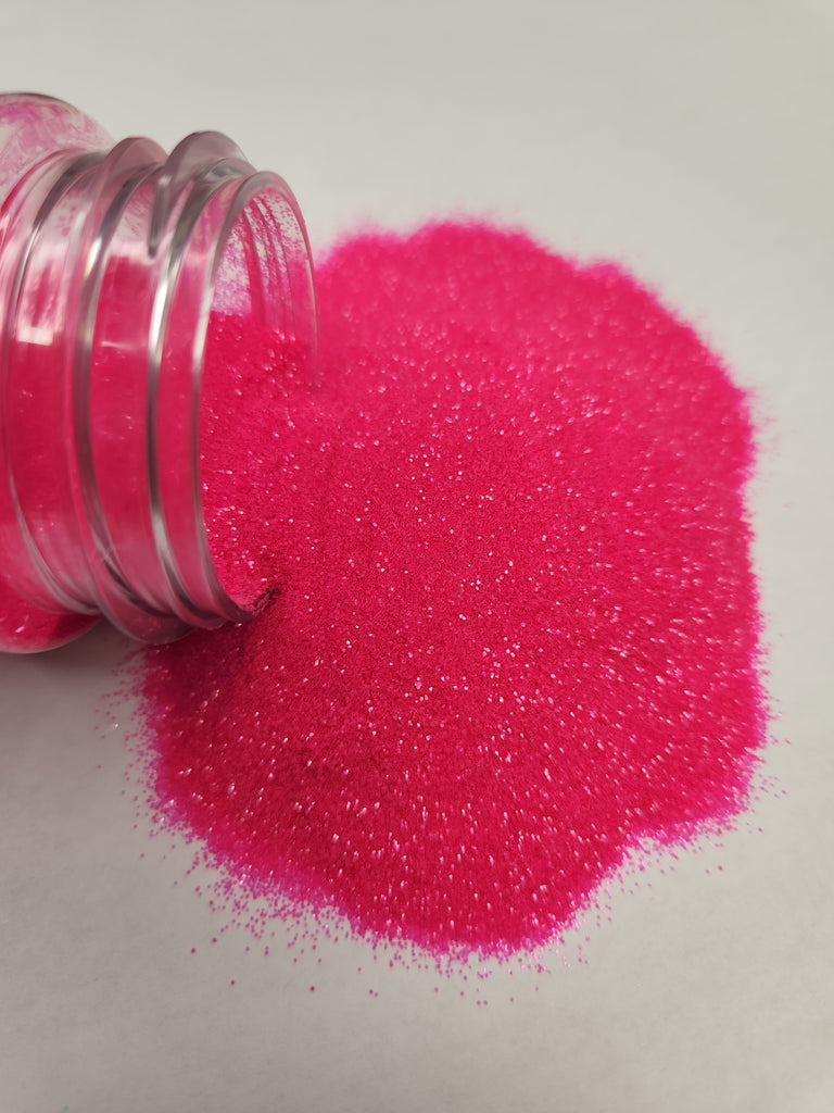 Fine GLITTER 2 pcs 4x6 FLAMING Neon Hot PINK with tiny black spots  applied to Leather 5.5oz/2.2 mm PeggySueAlso® E4355-41 Valentines Day