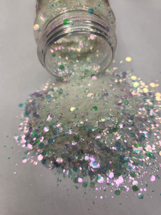 Cloud 9 - White Iridescent Chunky Mix Glitter - 2oz