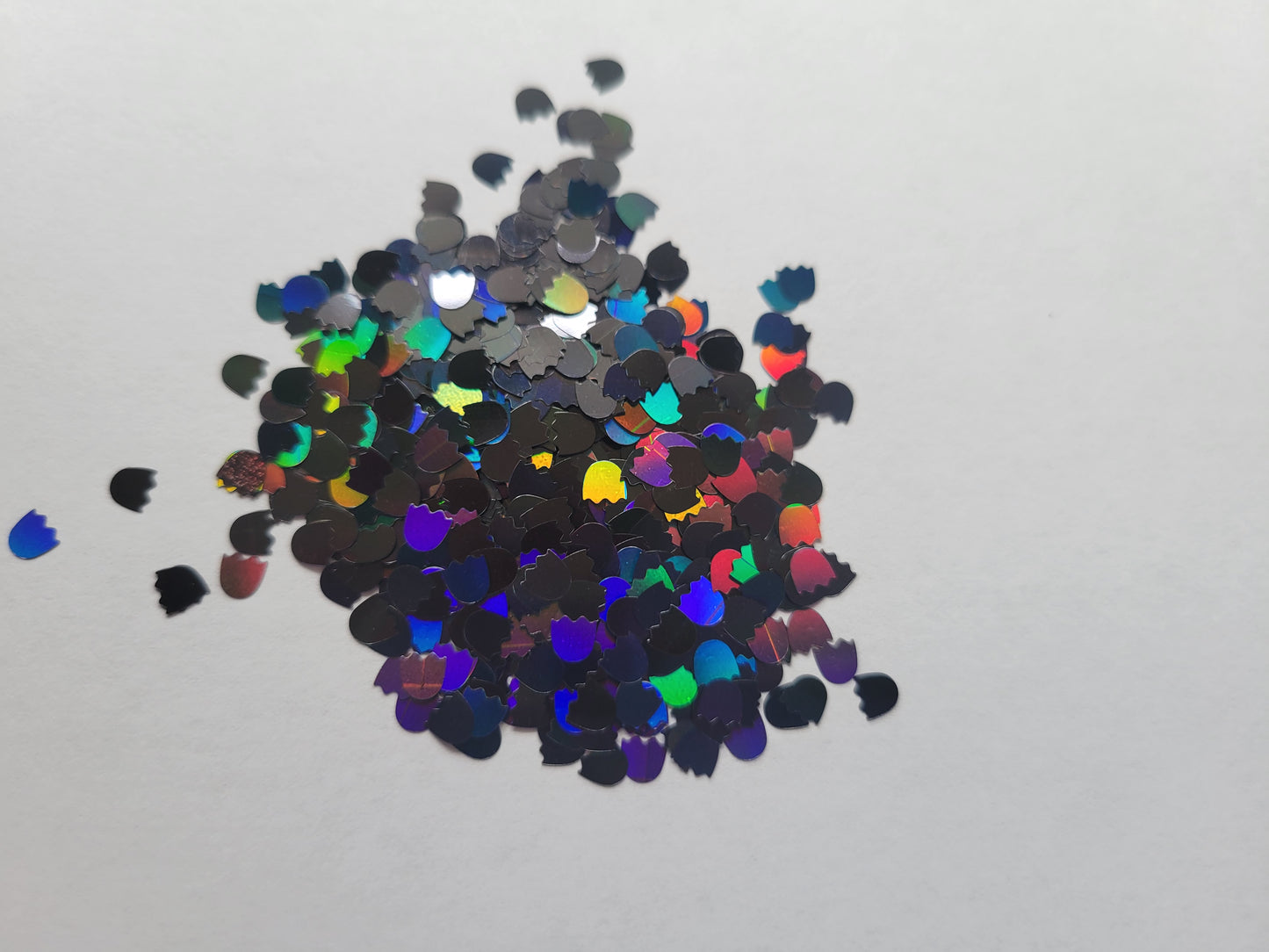 Moon Flowers - Black Holographic Shaped Glitter - 2oz